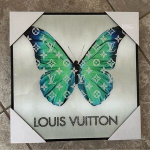 Louis Vuitton Blue and Green Butterfly Art